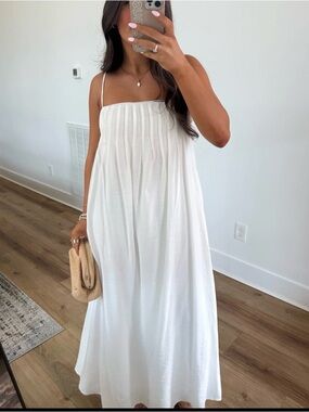 White Spaghetti-Strap Maxi Dress